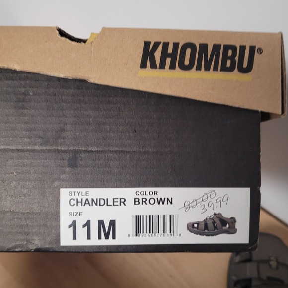 Khombu Chandler Fisherman Sandals Mens Size 11 Brown Leather Bungee Strap 73234 main image 4